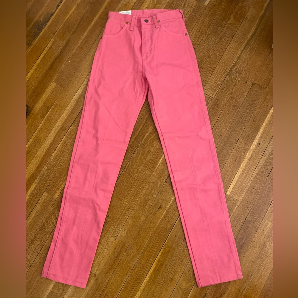 Junior’s Size 3 Pink Wrangler Cowboy Cut Denim Jeans 25x33 1/2” Cowgirl New Tags